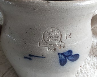 Marked Handmade Rowe Pottery Works 1988 is a Two Handled 6.5