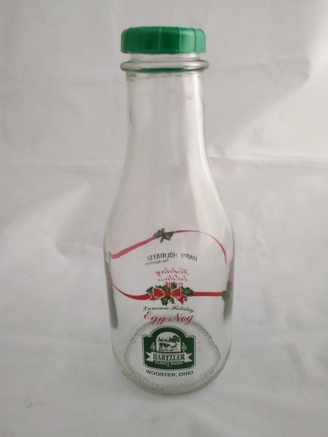 Hartzler Family Dairy collectible 2006 egg nog holiday bottle Etsy