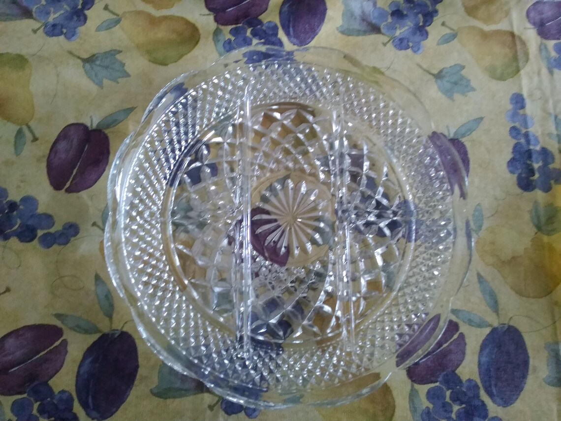 A Wexford Anchor Hocking 5 part divided relish tray. Plate 242 Etsy