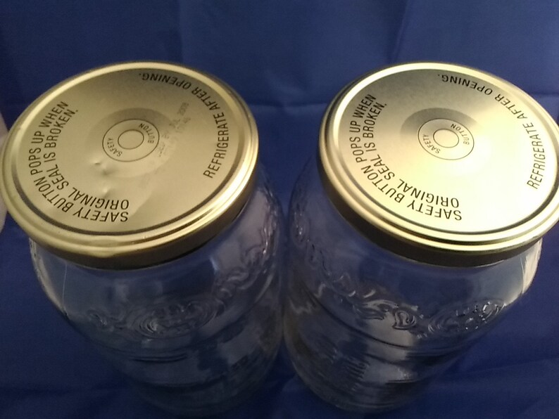 A matching set of 280 oz Vlasic pickle jars with lids. Misc Etsy