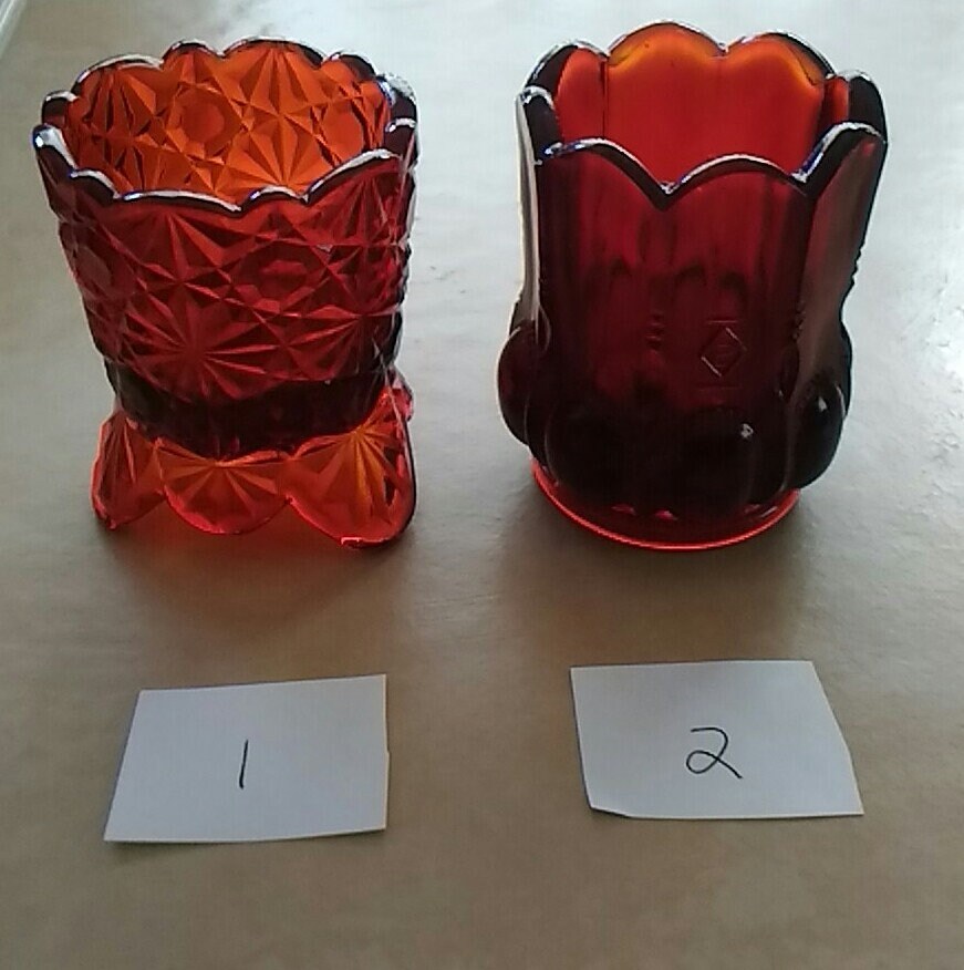 Both Are Red Boyd Glass Toothpick Holder. Misc 298 Etsy