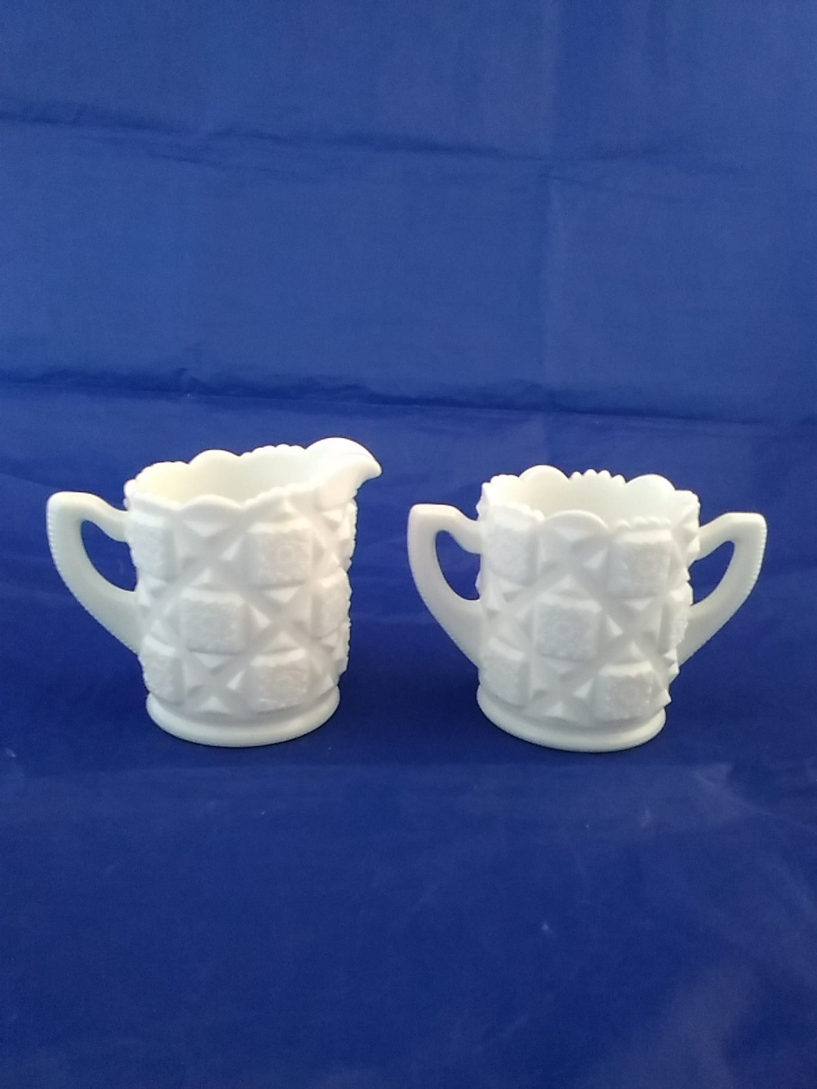 Full Sized Westmoreland Milk Glass Cream and Sugar in the Old Etsy