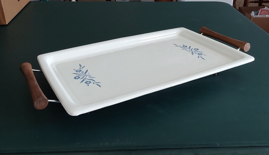 A White Corningware Broiler or Bake Tray P35B in the Blue Etsy
