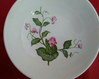 6" in Diameter Pink and White Flowers Homer Laughlin-Rhythm Dessert Plates 