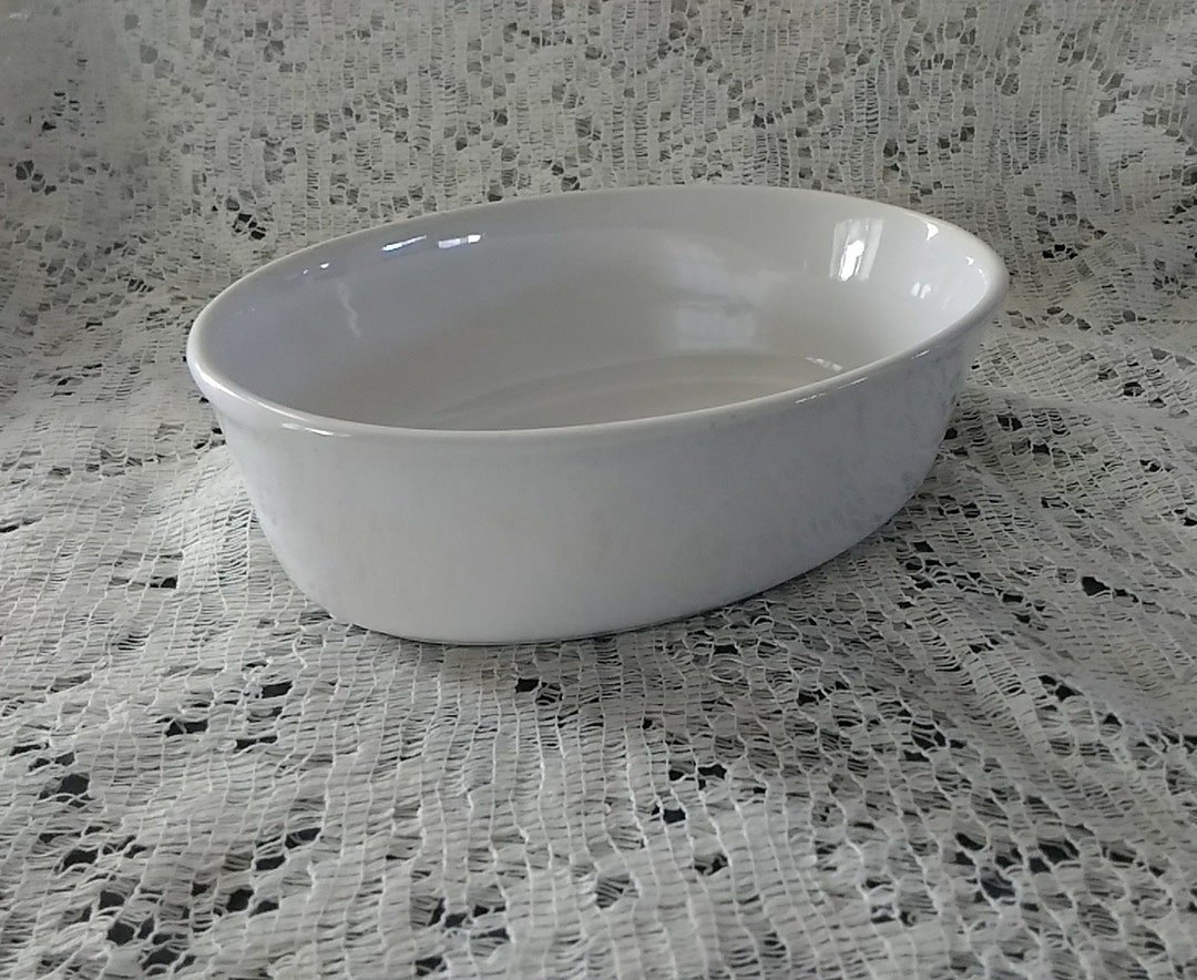 A Temptations Presentable Ovenware White Stoneware Oven Proof Oval Casserole Dish. SW 207b Etsy