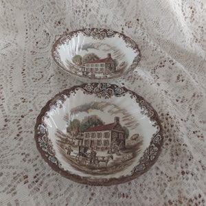 A set of 2 Heritage House that is a Pennsylvania Fieldhouse by Johnson Brothers, that are 6 wide swirled cereal or salad bowls. DWS 600 image 2