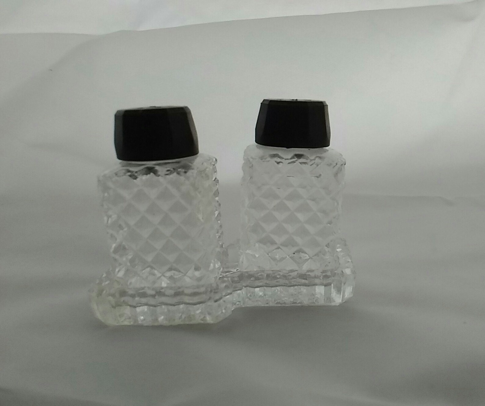 Square Salt and Pepper Shakers Diamond With Matching Tray. Etsy