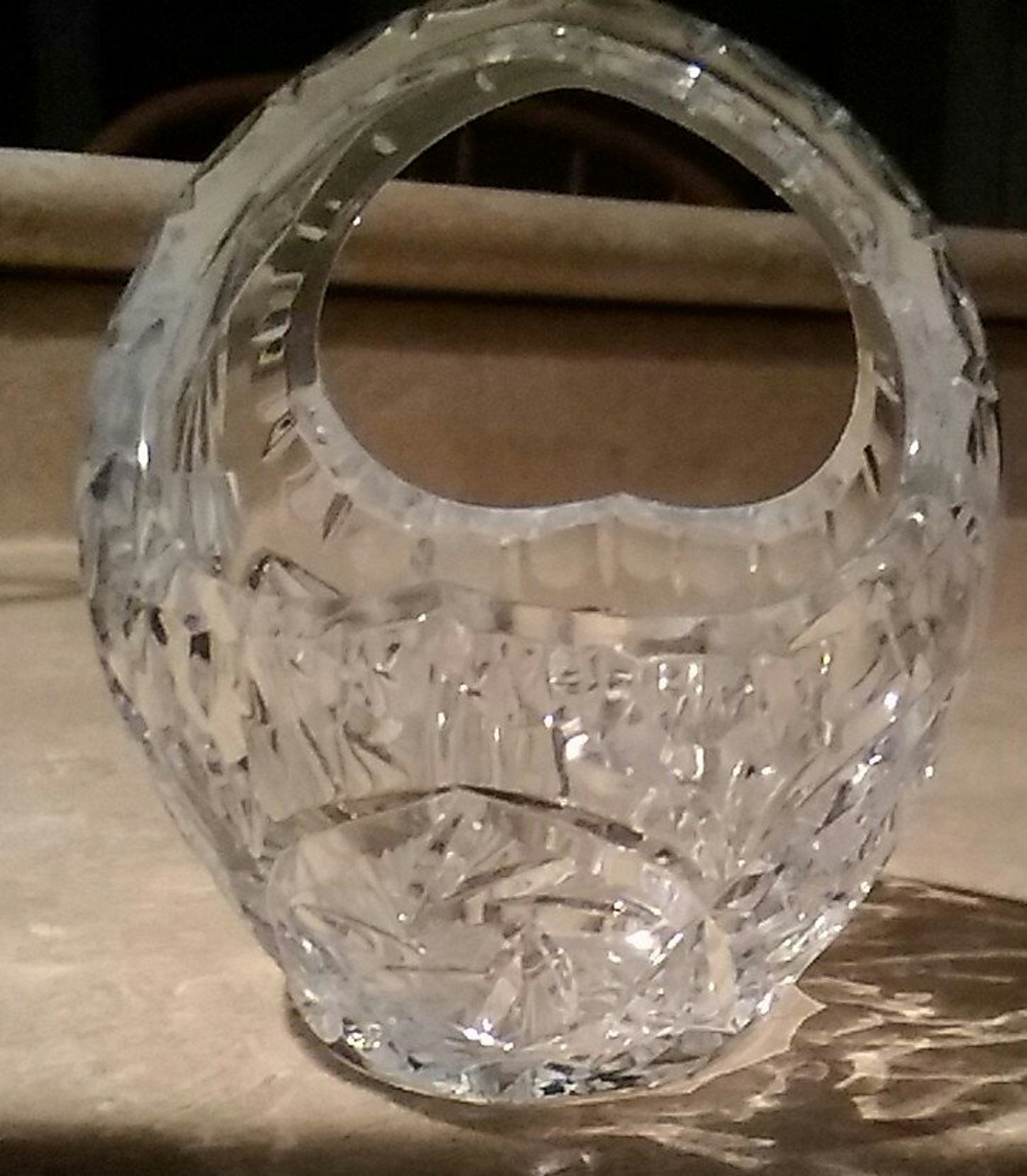 Clear Lead Crystal Irena Basket From Poland. Misc 197 Etsy