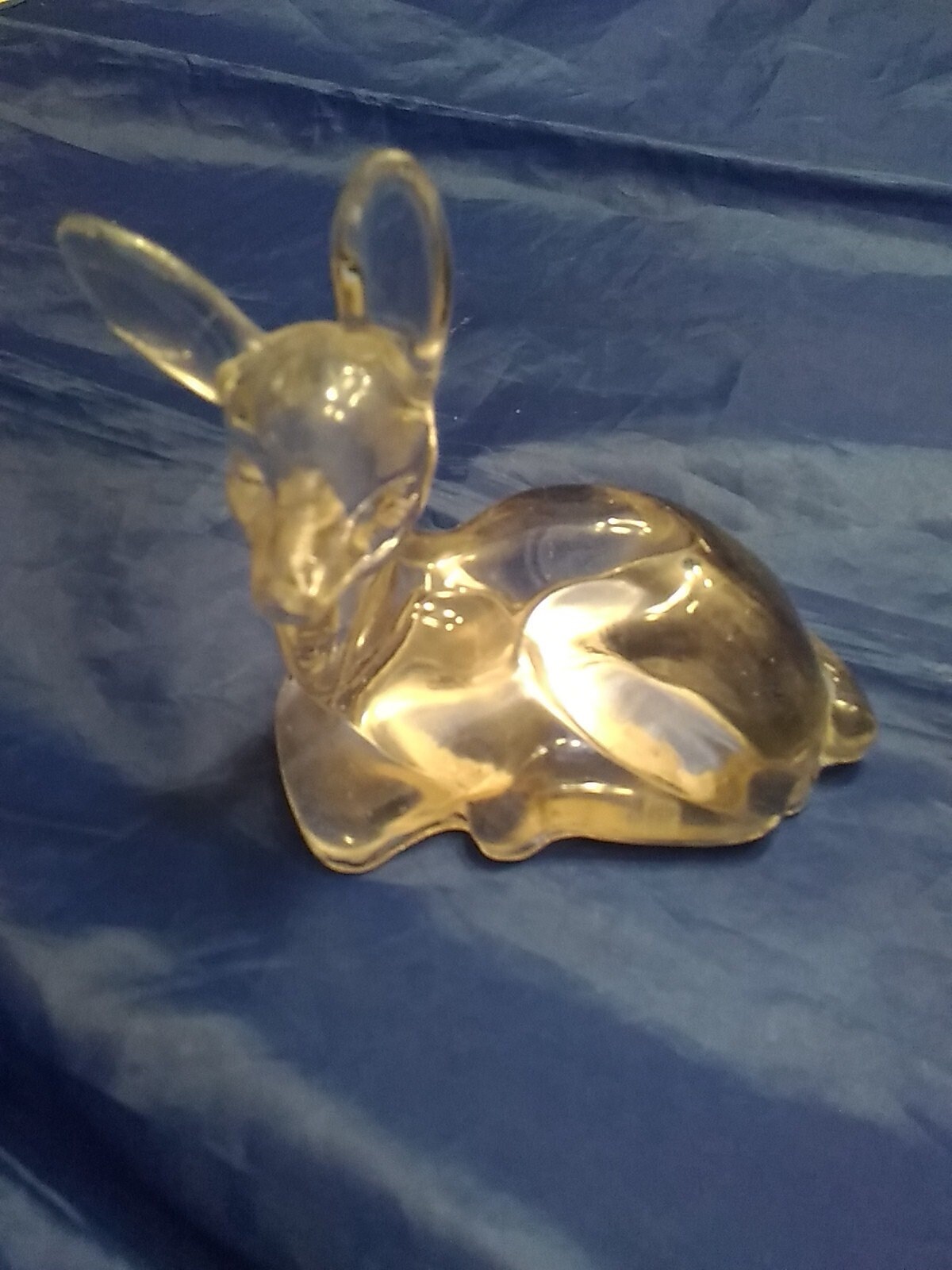 A Clear Glass Fenton Like Doe Resting Deer Figurine Fenton Etsy UK