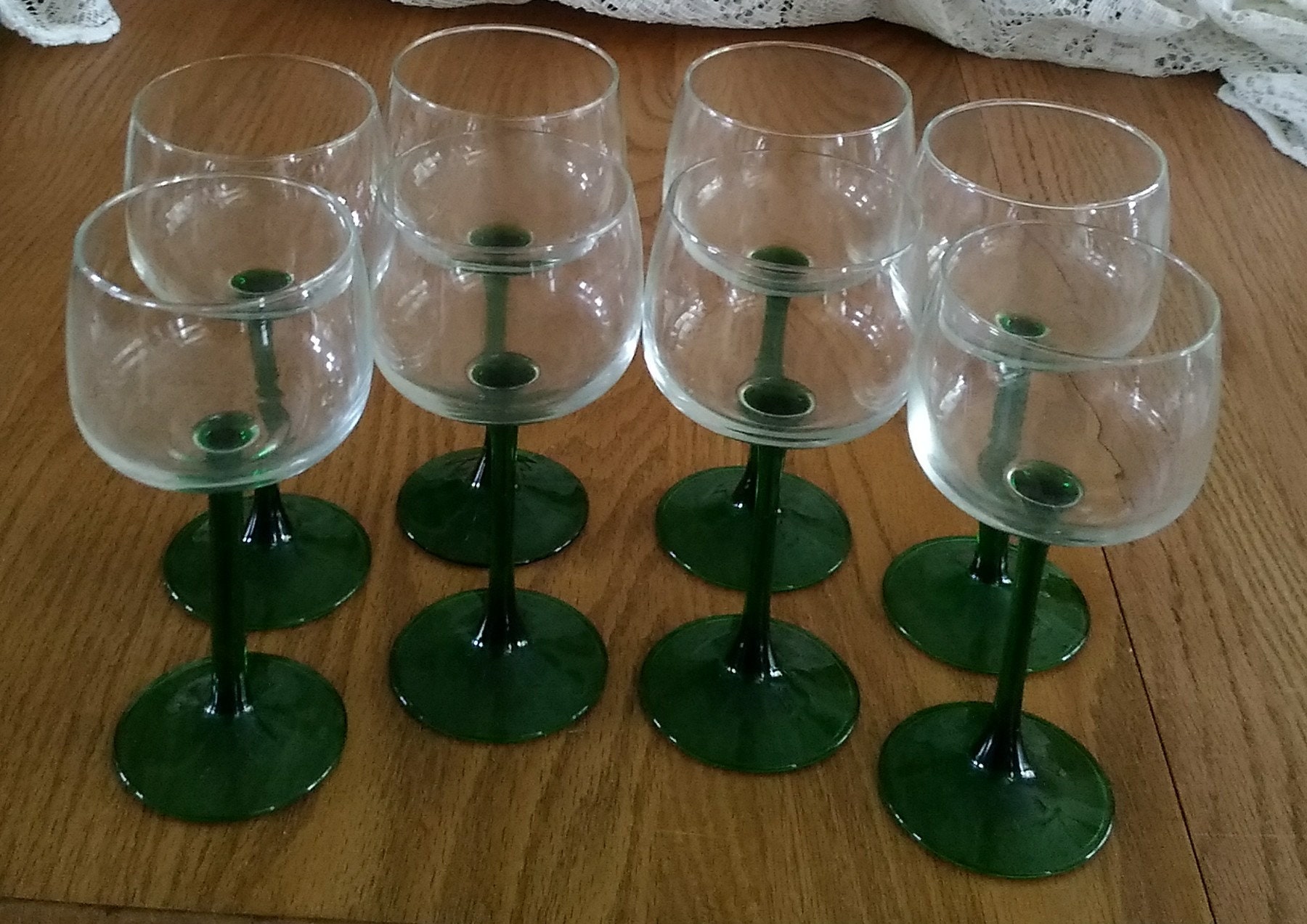 LAV Small Wine Glasses Set of 6 - 8 oz Clear White Wine Glasses Short Stem  