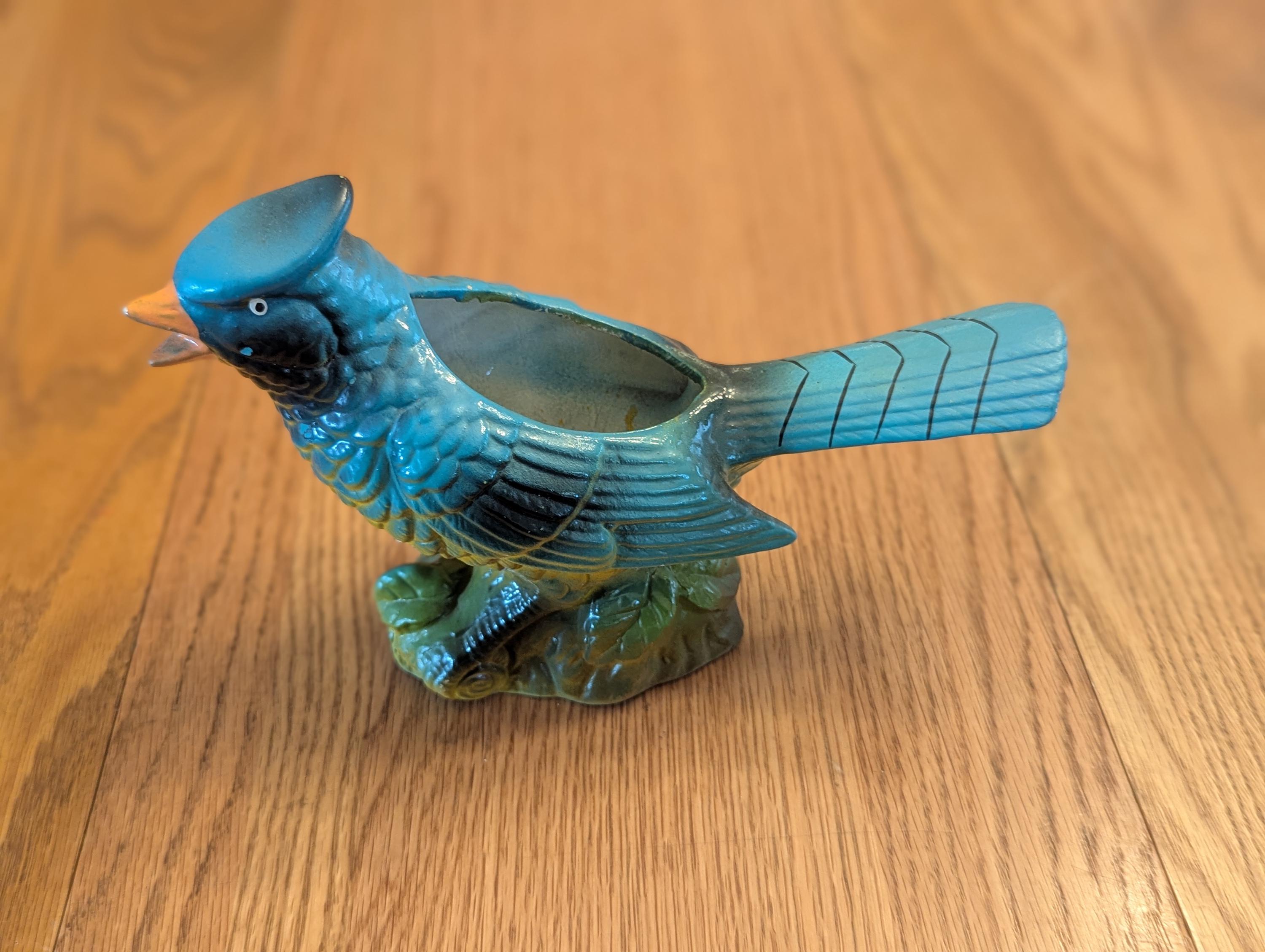 ビンテージ鳥 A Vintage 9 Inch Long Ceramic Blue Jay Bird Planter. Misc 1847 - Etsy