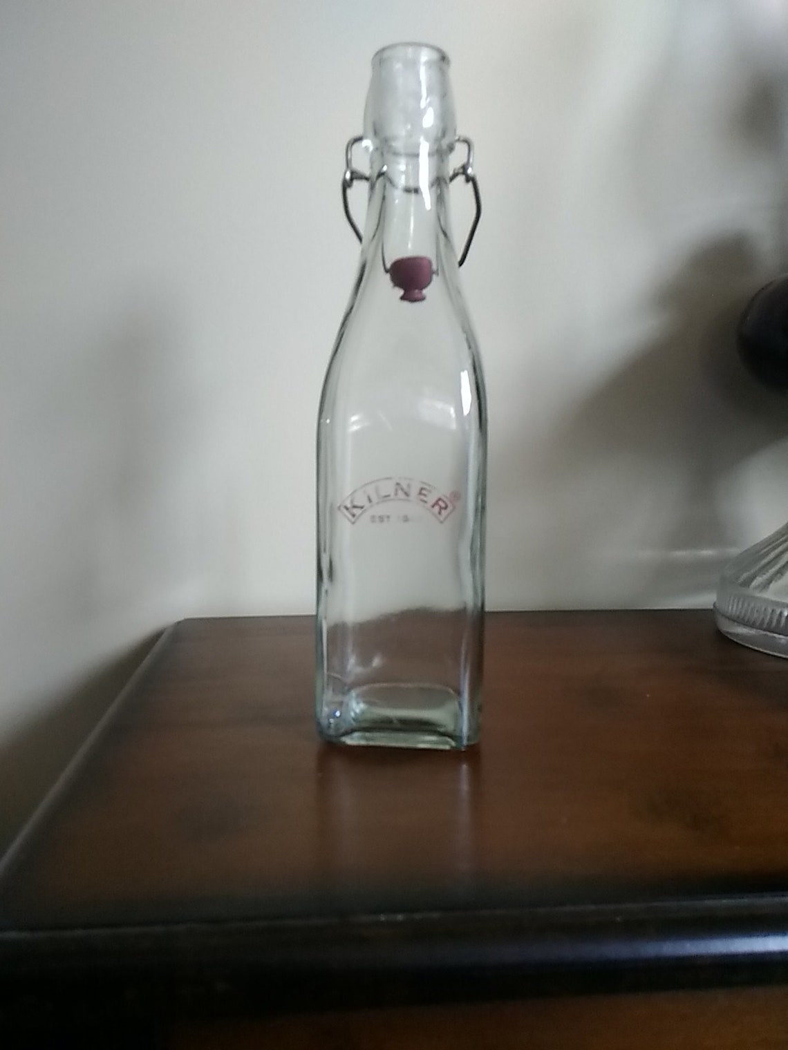 A Clear Glass 16oz Kilner Bottle With Bale Wire Latch Est. Etsy