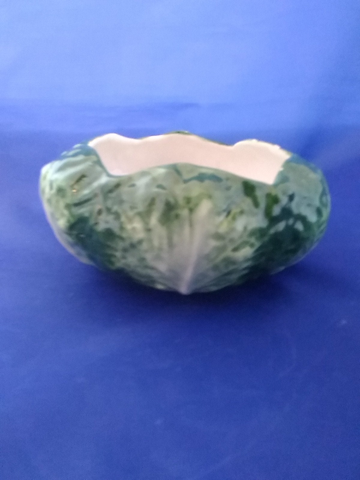 A Majolica Cabbage Leaf Bowl Marked made in Italy Etsy