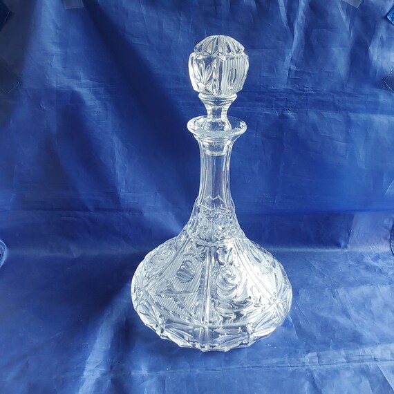 A Kristaluxus 24% Lead Crystal Ships Decanter With the Matching