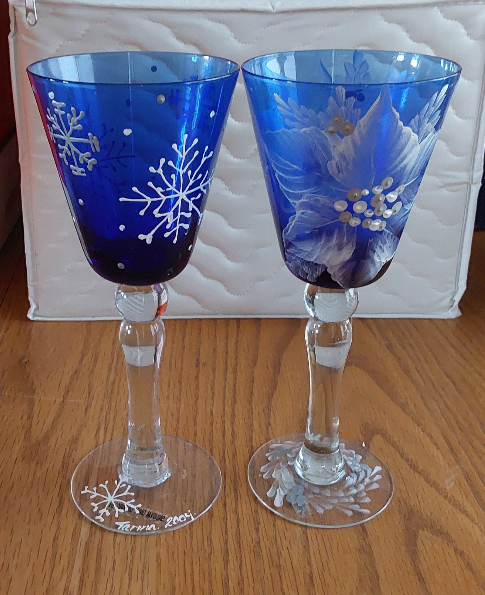 Wine Glass Crystalized Stem Ball Decorated Wedding Goblet