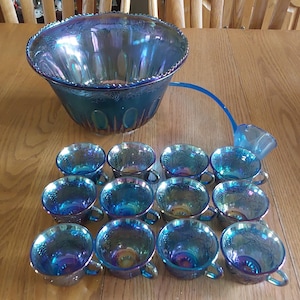 Blue Carnival Glass Punch Ladle - Etsy