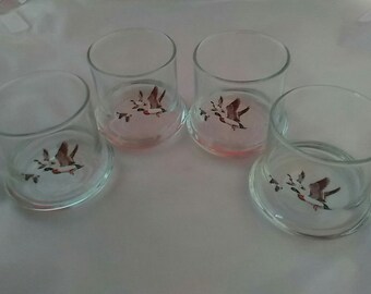 4 Libbey 12 oz Short Drinking Glasses Flying Mallard Duck Nature Cattails Birds 4 Libbey 12 oz Short Drinking Glasses Flying Mallard Duck Nature Cattails Birds