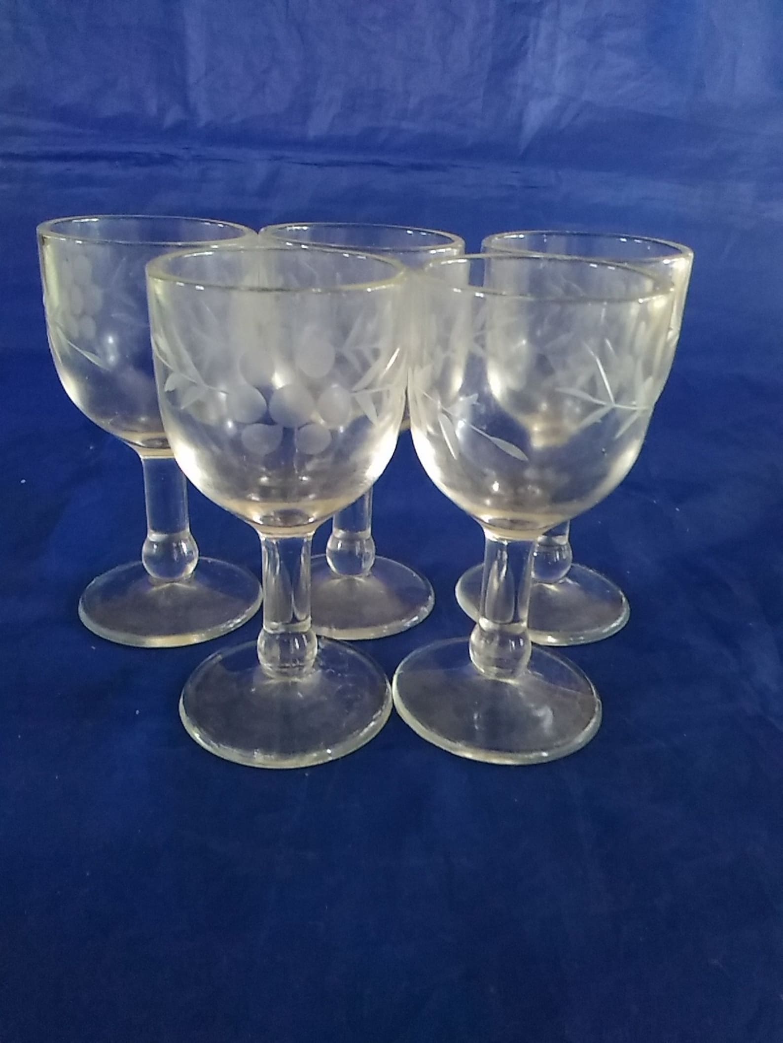 Set 52 Oz Etched Stemmed Sherry Aperitif Shot Glasses. Bar Etsy