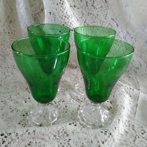 A Matching Set of 6-8 Oz Clear Glass Bubble Cups Heat Proof Fire King by  Anchor Hocking. Glass 375 