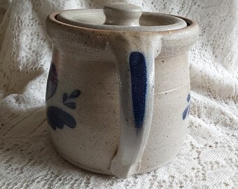 Marked Handmade Rowe Pottery Works 1986 is a One Handled 7 Inch