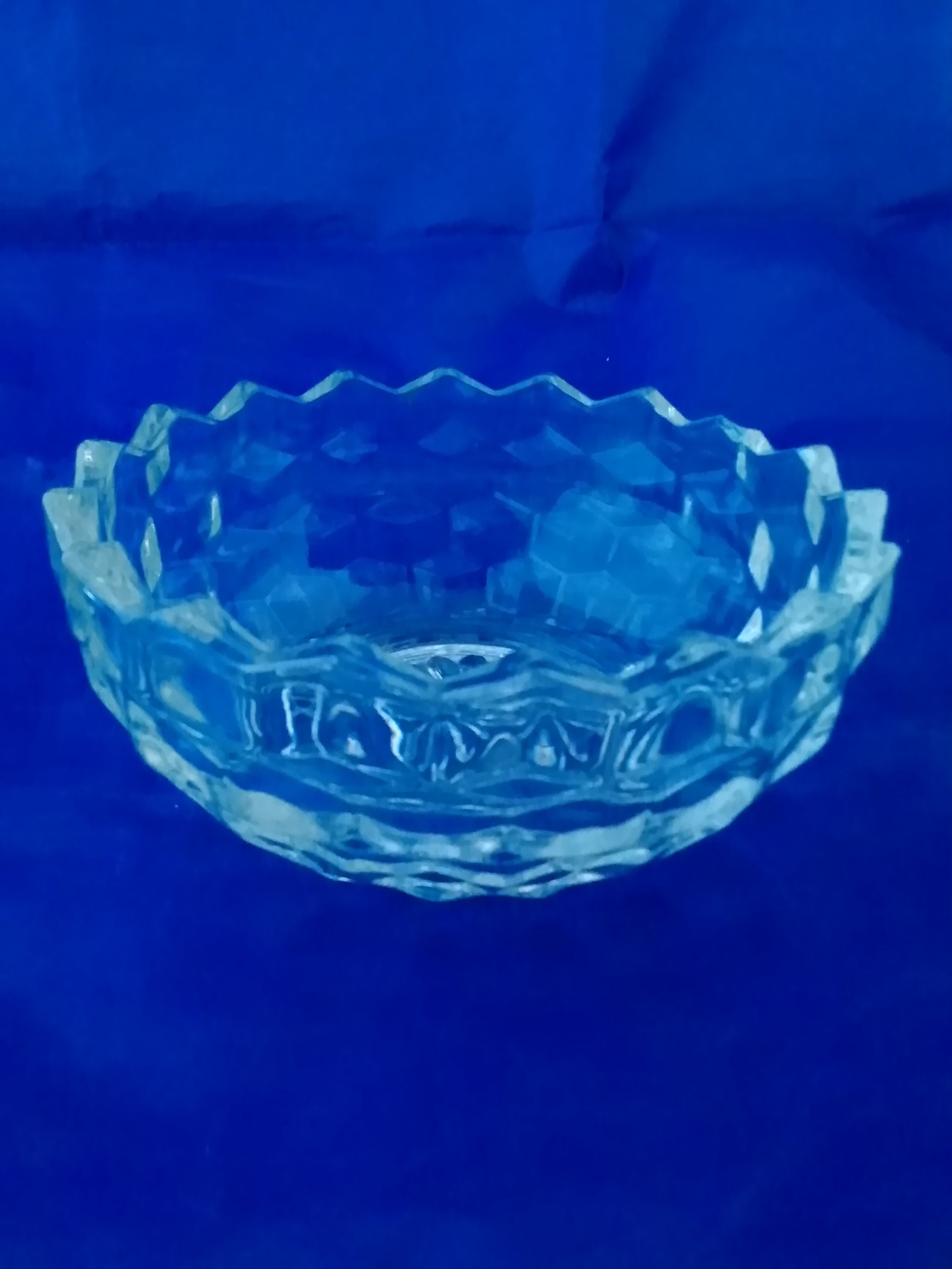A Fostoria Cubist Clear Glass Cereal or Fruit Bowl With a Zig Etsy