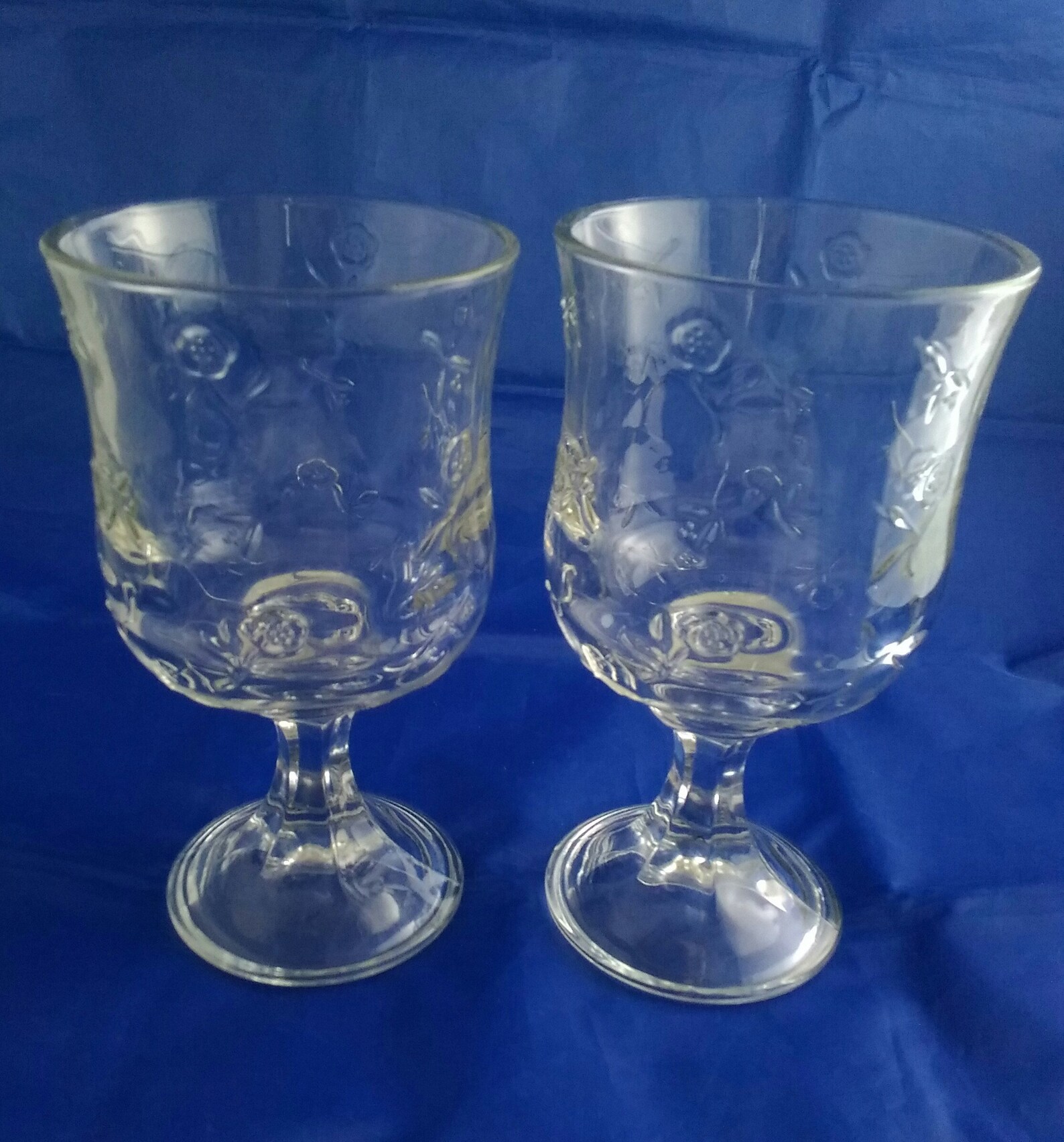 Set of 2 Savannah Clear Glass Goblets by Anchor Hocking. Bar Etsy