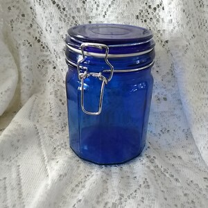 Vintage 12” Tall Glass Jar Container With Lid Thick Clear Glass (CT)