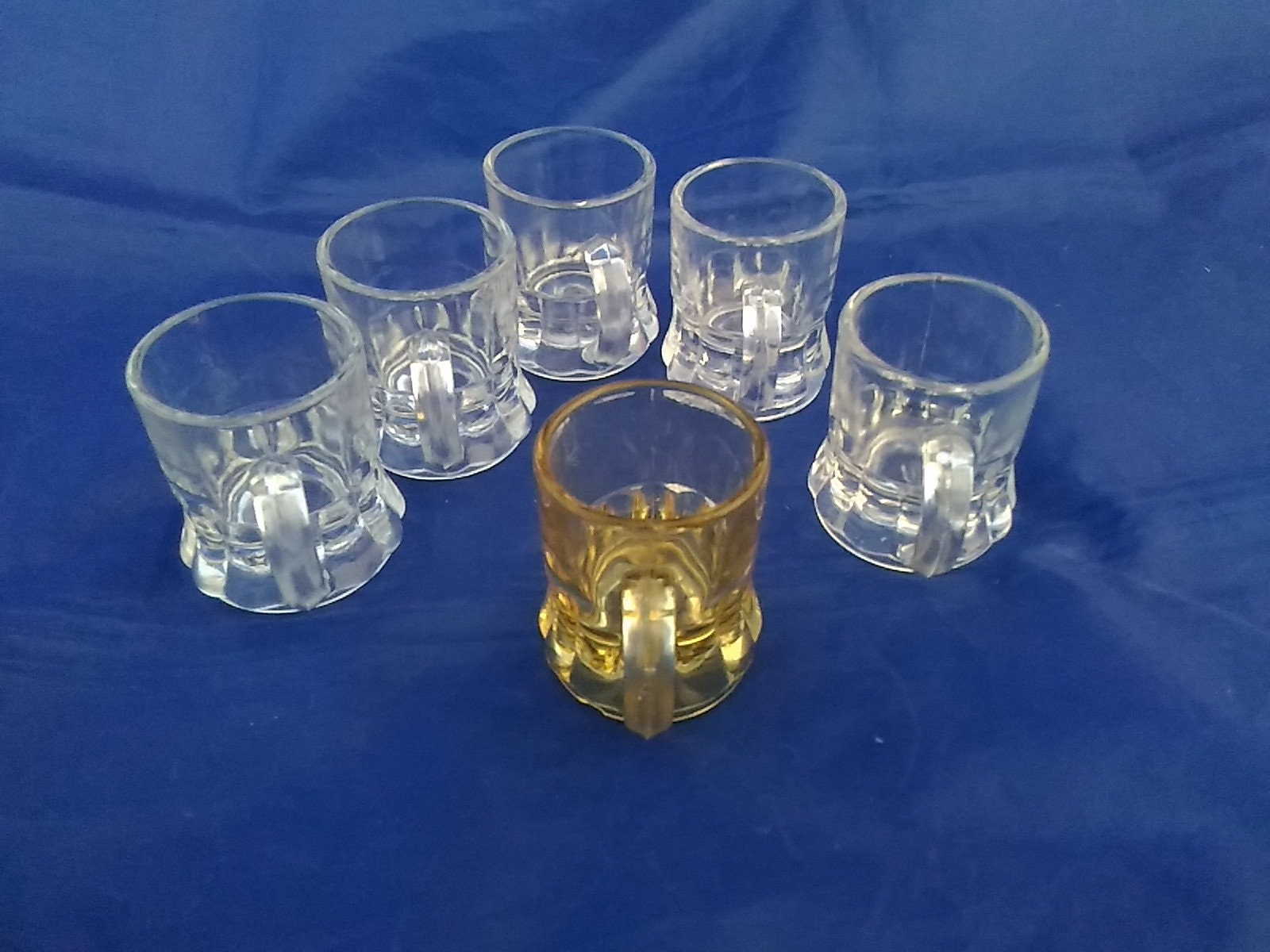 Set of 61 oz mug style glass shot glasses. Bar 608 Etsy