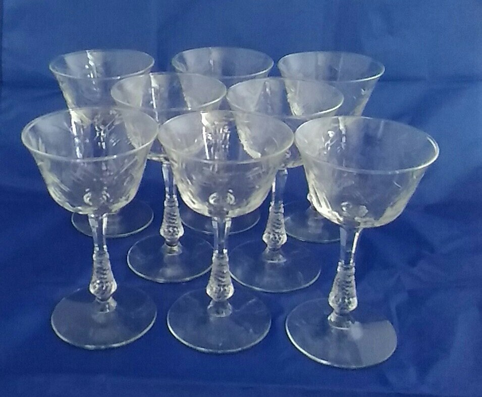 Set of 8 Stemmed Dessert Glasses or Champagne Glasses. Dish Etsy UK