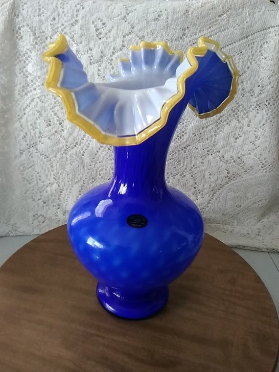 【美品】マイセン☆Cobalt Blue Trumpet Vase 111362_sp23__30036.1672944624.