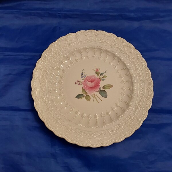 An antique Spode Jewel Copeland 10.75" dinner plate in Billingsley Rose pattern from the 1920s, that were made in England.  DWS 596