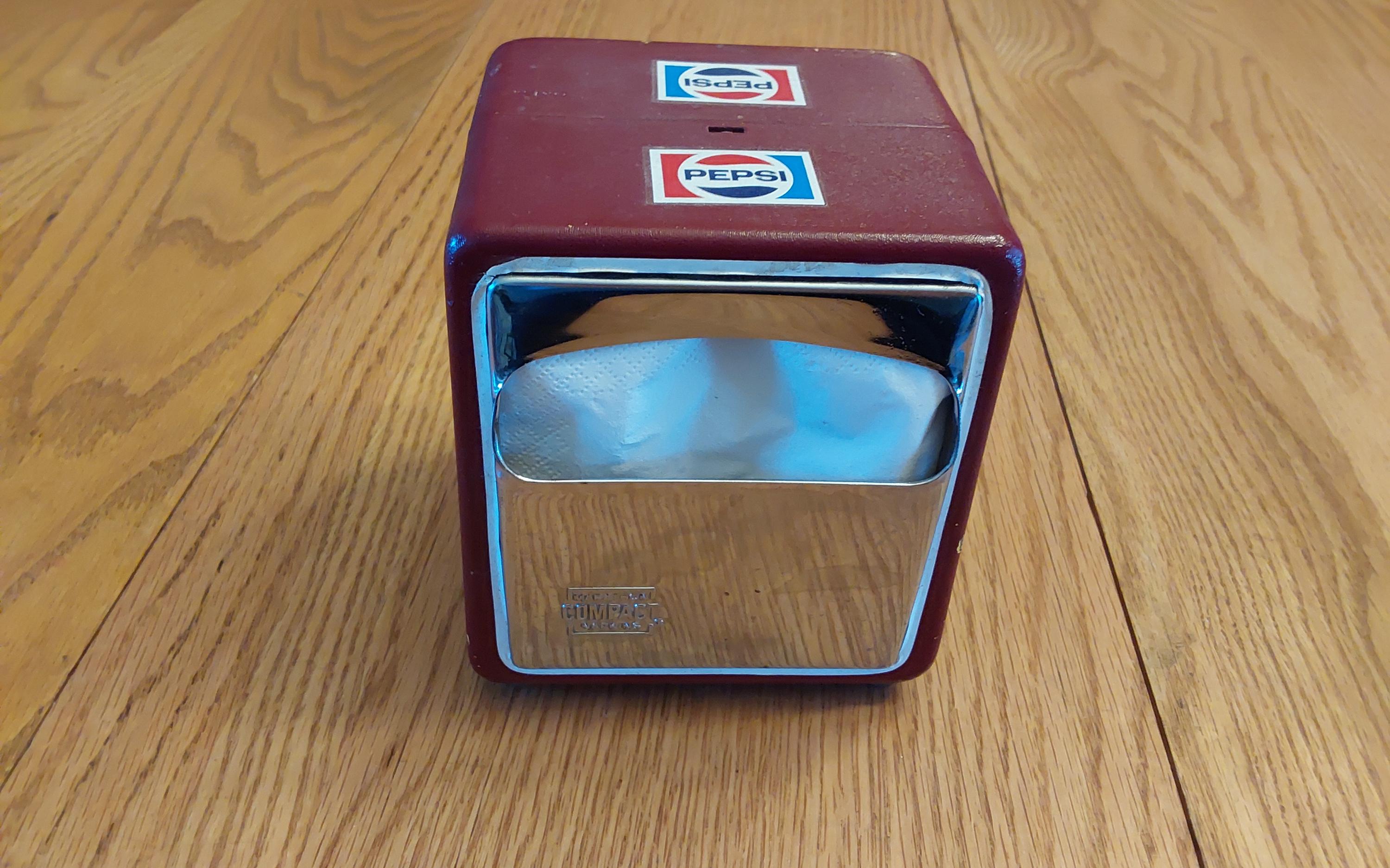 A Vintage Pepsi-cola Maroon Red and Chrome, Restaurant Style
