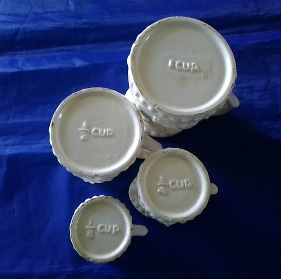 4 Piece Blue Vines and Petals Ceramic Spoons Measuring Set