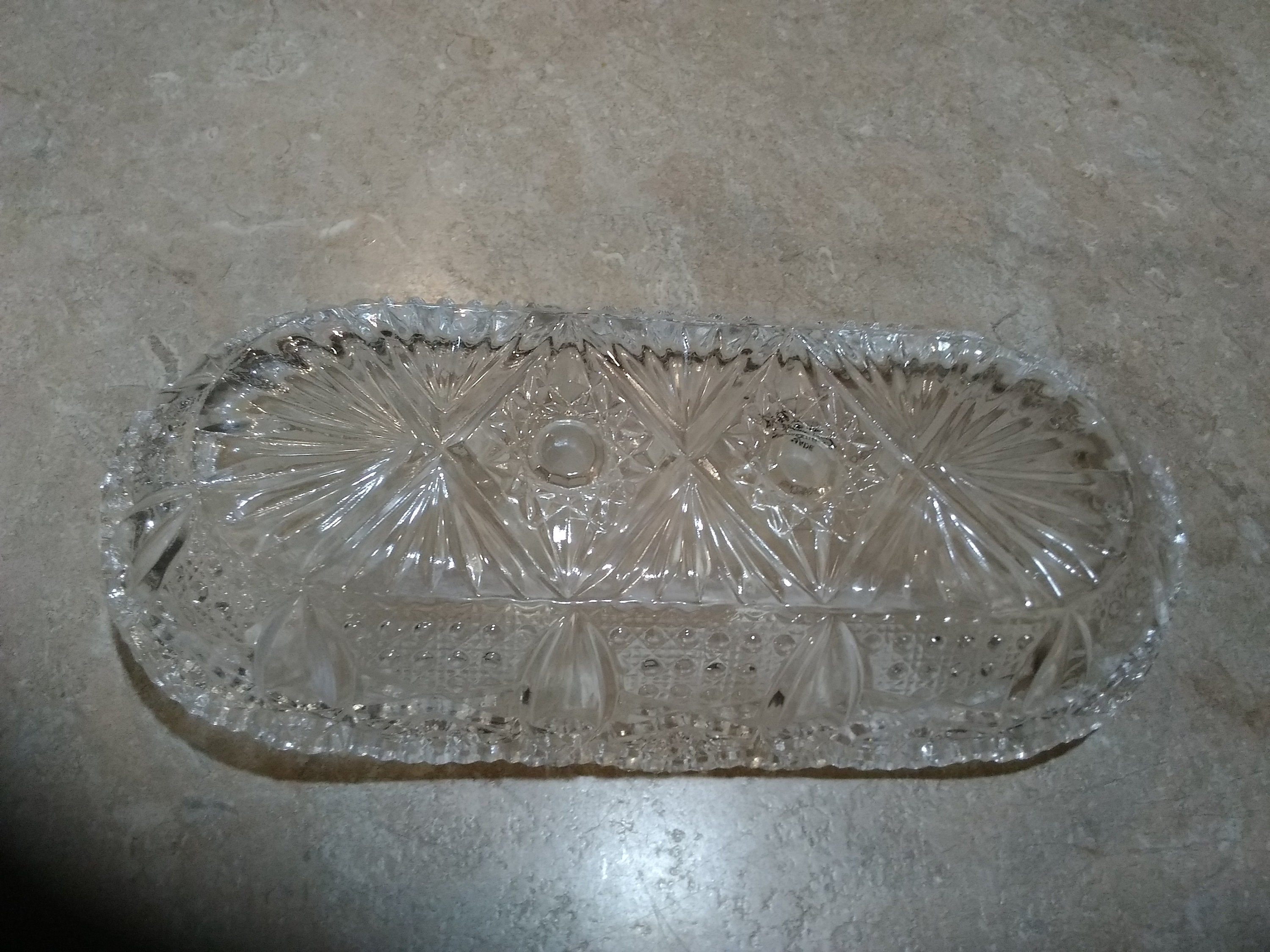 Set of 2 L E Smith Glass Celery Dishes With Labels Intact. Etsy