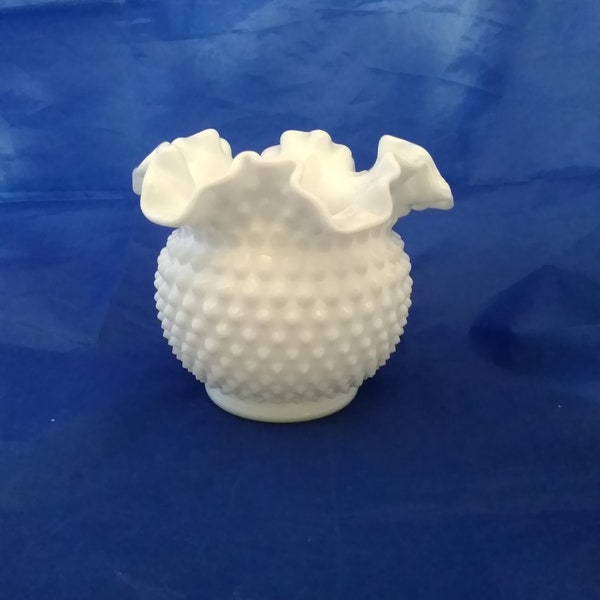 Large Mouth Milk Glass Vase Etsy