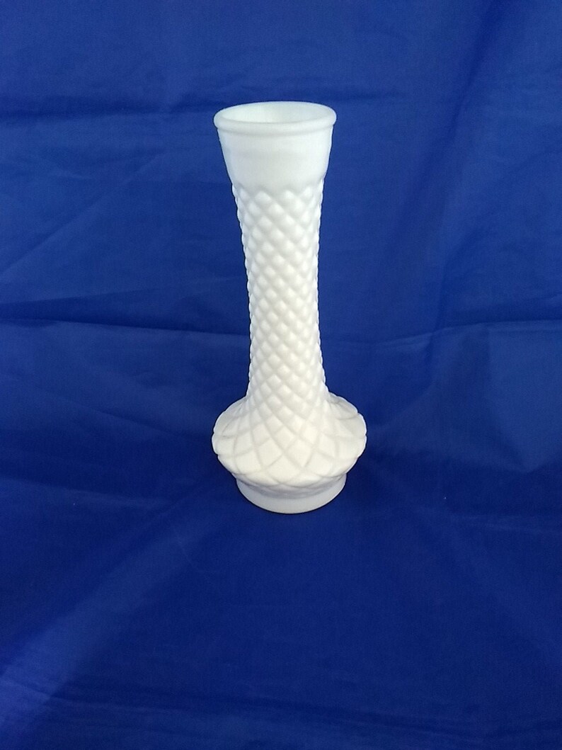 Randall Milk Glass Bud Vase in the Quilted Pattern. Milk Glass Etsy