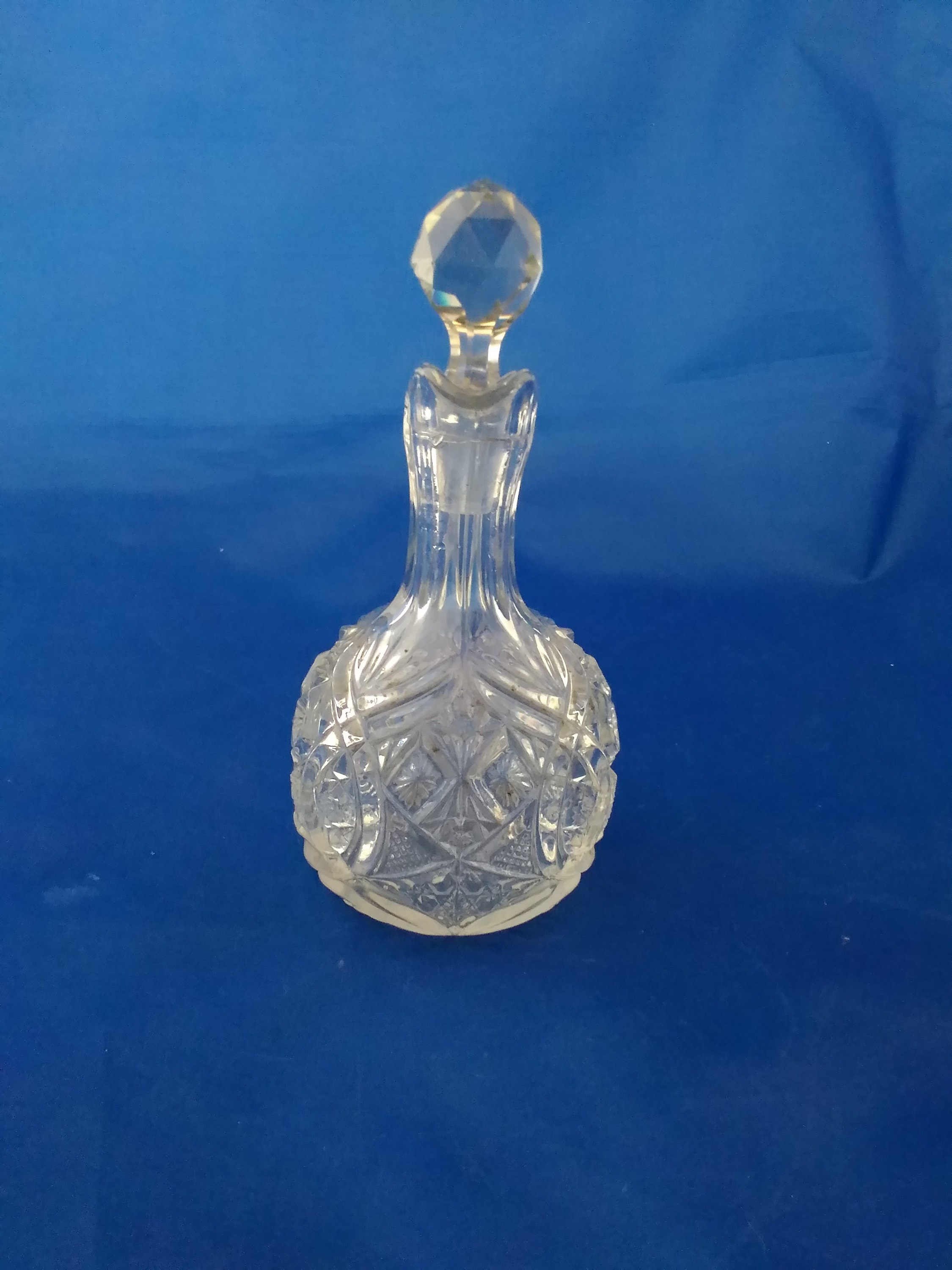 A Very Old Cut Glass Cruet With a Multi Faceted Stopper. Dish Etsy