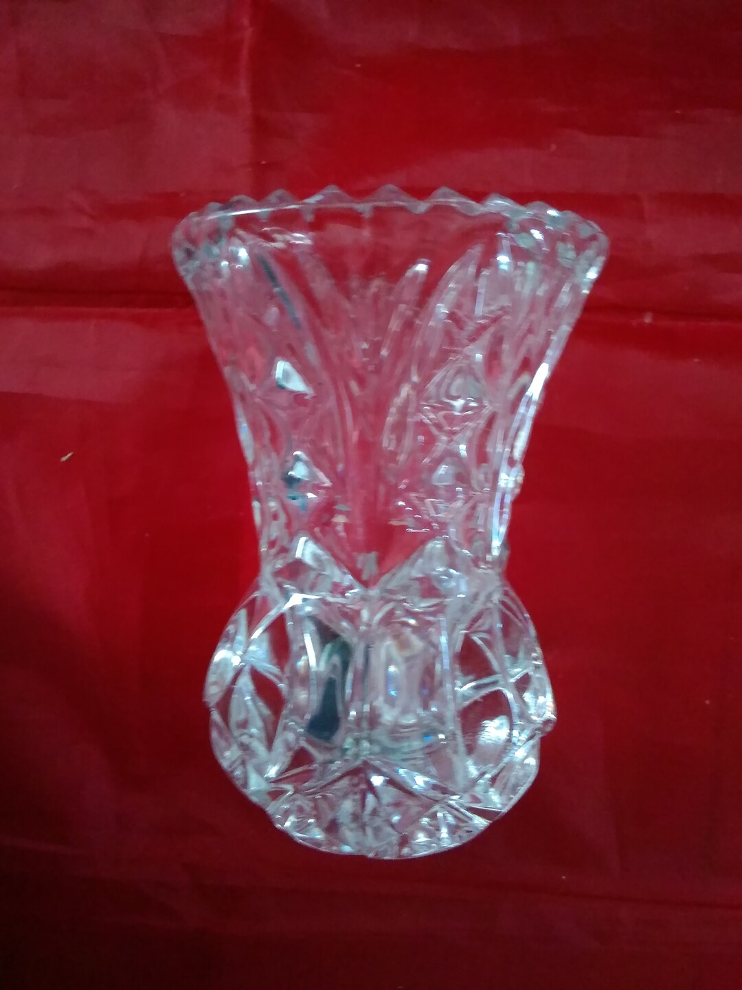 A Clear Glass Fruit Skewer Holder That is 4 Tall in a Etsy
