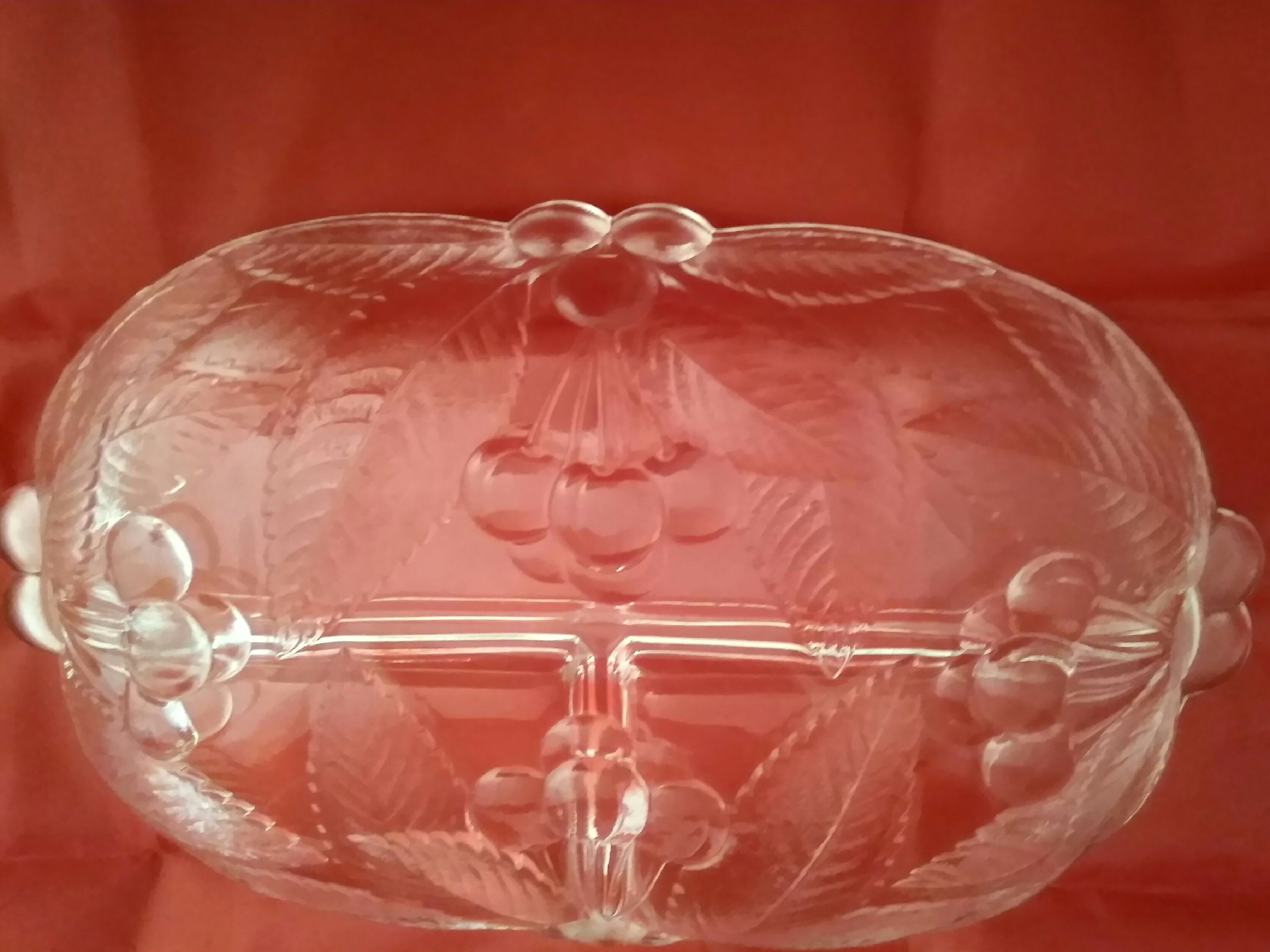 Mikasa Crystal Rectangular Divided Bountiful Cherries Frosted Etsy