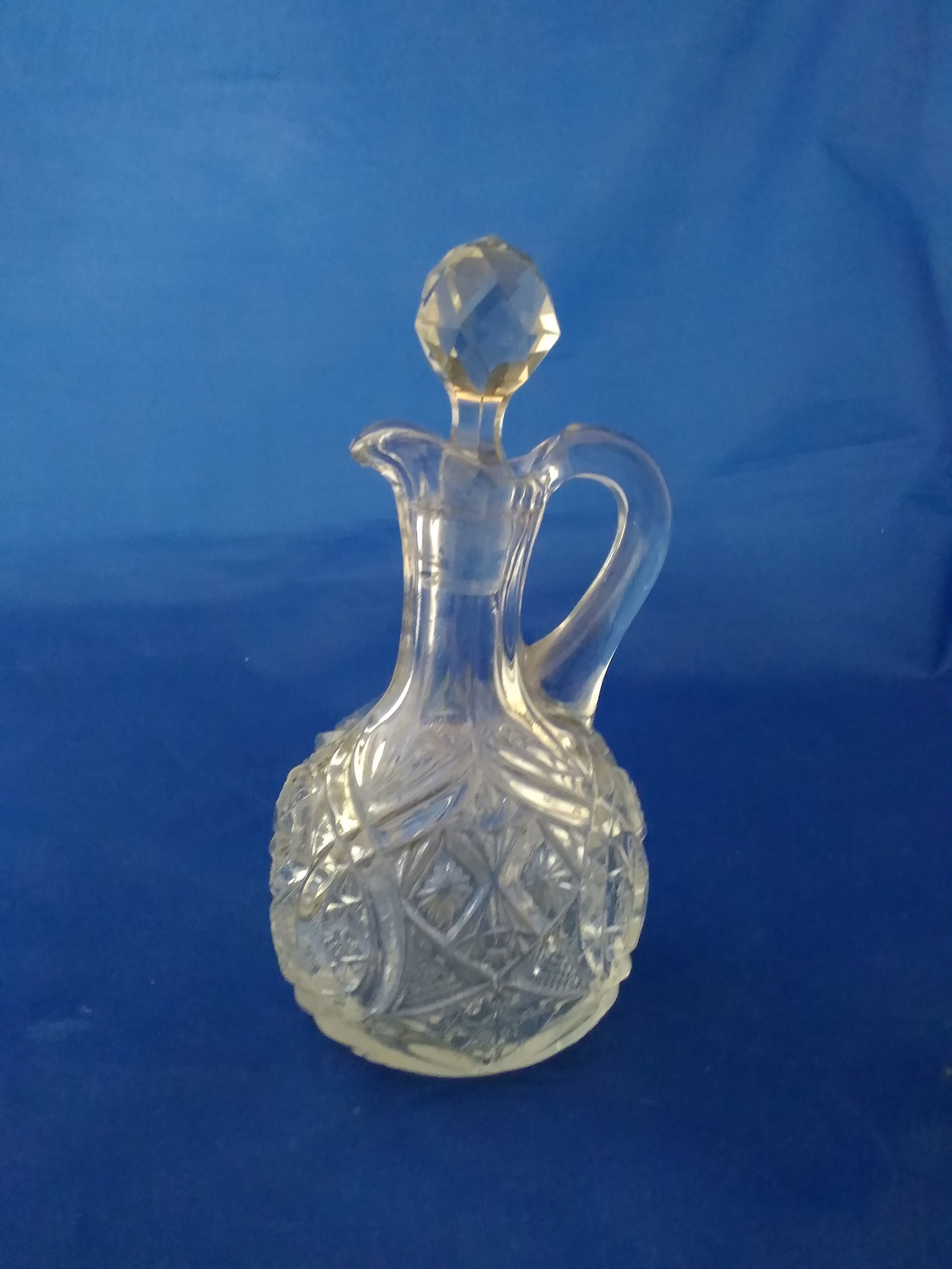 A Very Old Cut Glass Cruet With a Multi Faceted Stopper. Dish Etsy