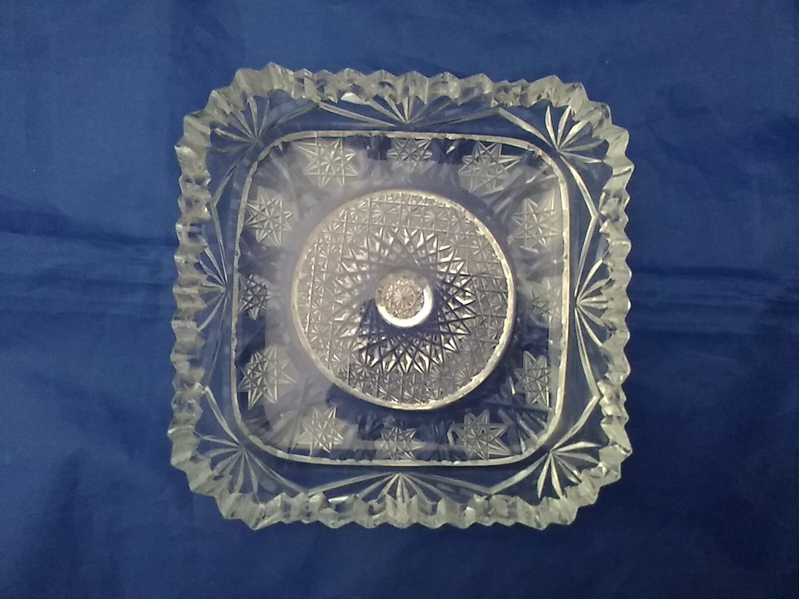 A 5 Square Crystal Dish With Stars and Fans With Etsy UK