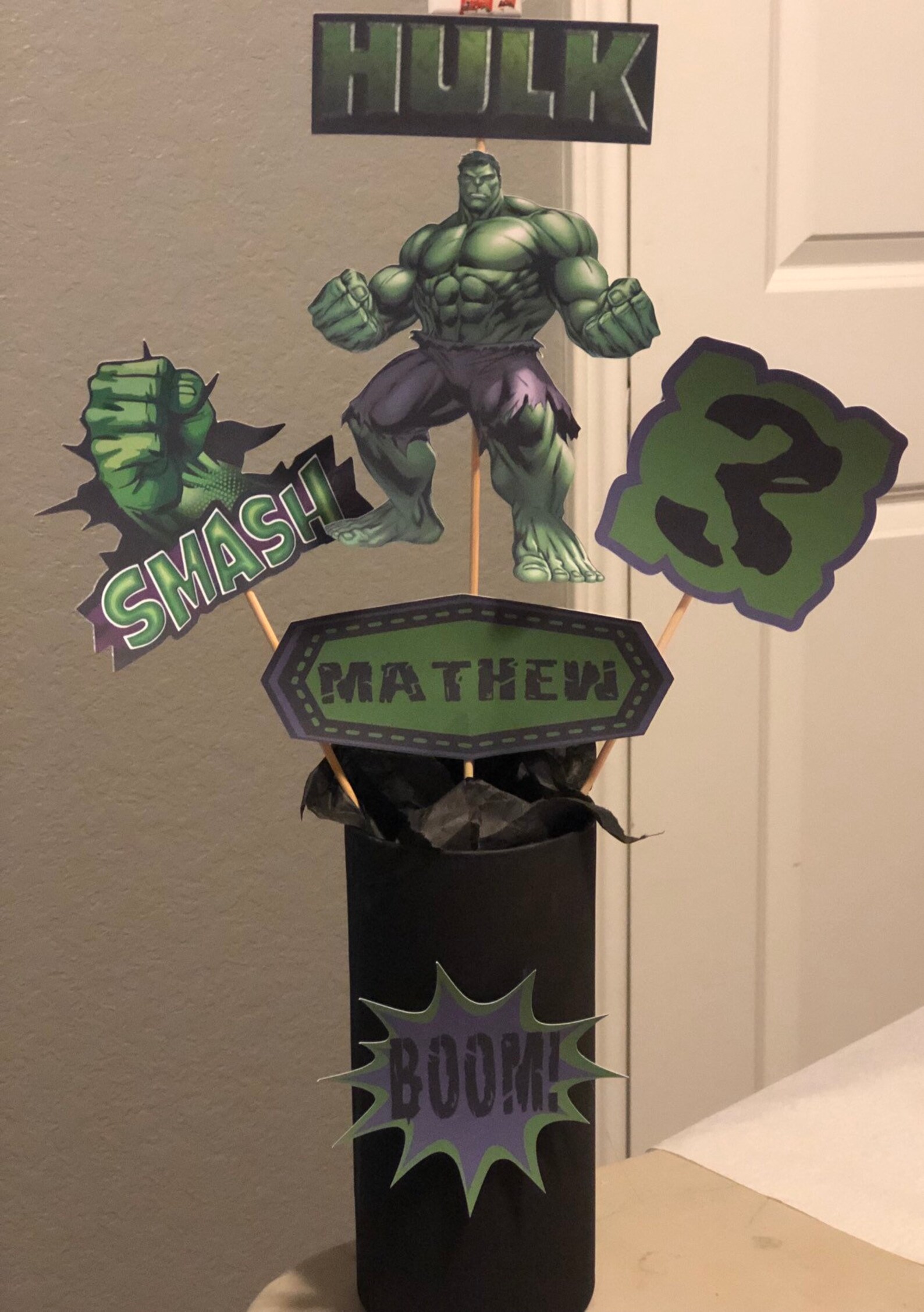 Hulk Birthday Centerpiece Picks Etsy