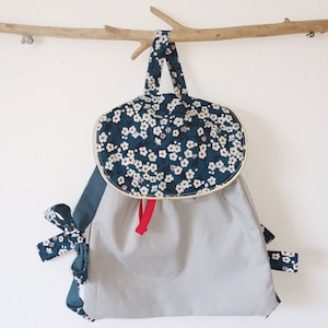 Sac à dos enfant, crèche,nounou maternelle coton et liberty mitsi personnalisable