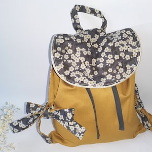 Sac à dos enfant, crèche,nounou maternelle coton et liberty thorpe personnalisable