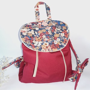 Sac à dos enfant, crèche,nounou maternelle coton et liberty thorpe personnalisable