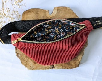 Children's belt bag in corduroy and matching cotton