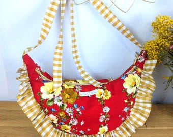 Half-moon bag, crescent moon bag with tie