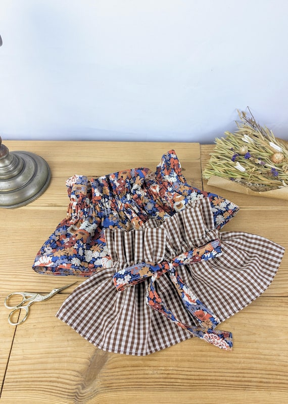 Lot de 2 cols amovibles adultes, cols victoriens, cols froufrous en coton liberty Thorpe et vichy