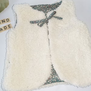 Faux sheepskin and liberty shepherd&#39;s vest, 5 years old