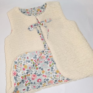 Betsy Liberty and faux sheepskin reversible sleeveless shepherd's vest
